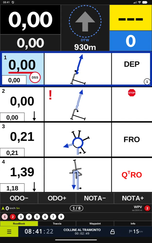 Il cockpit su un tablet Android in verticale